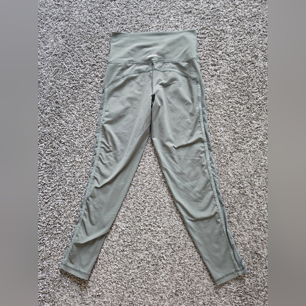 Aerie Chill Play Move Mesh Leggings Small Sage Green - Picture 3 of 7